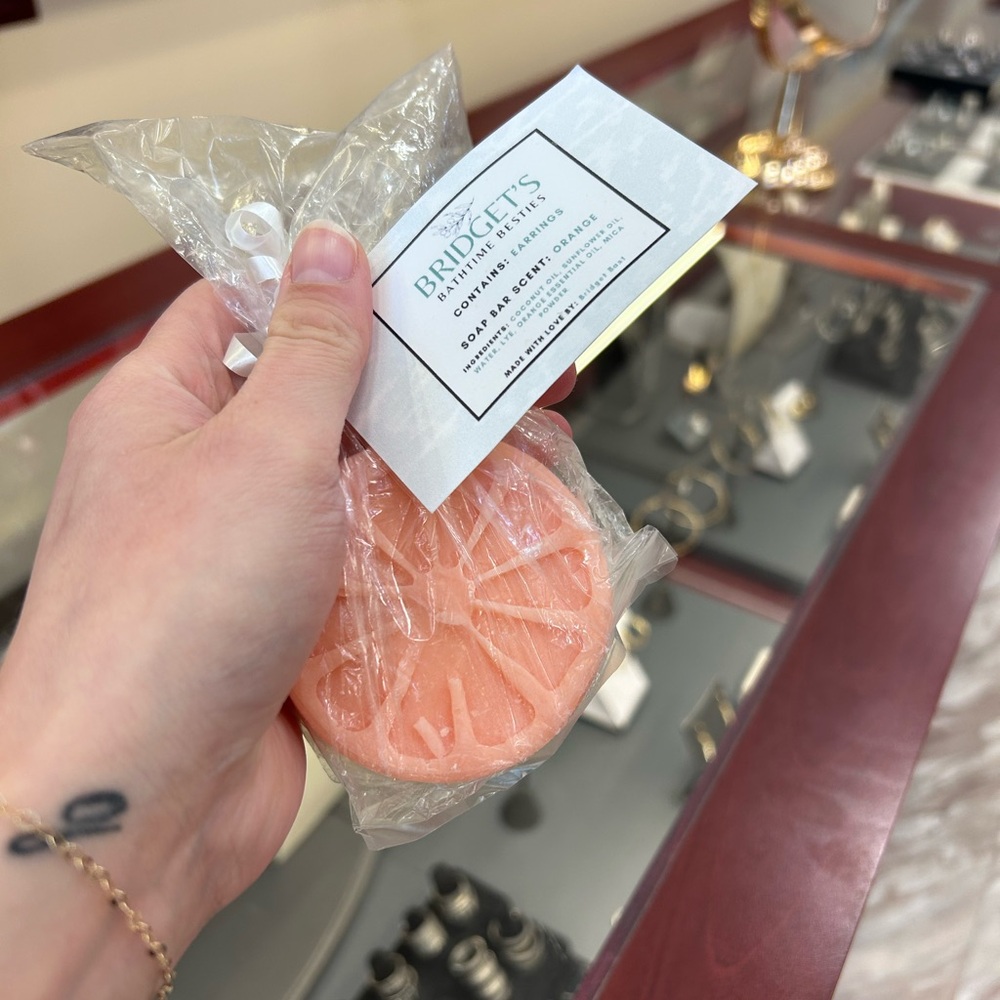 Orange scented jewelry surprise soap
